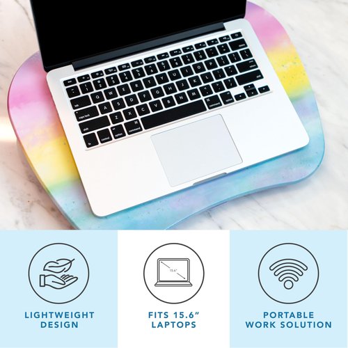 LAPGEAR MyStyle Portable Lap Desk with Cushion - Sunset Watercolor - Fits up to 15.6 Inch Laptops - Style No. 45321