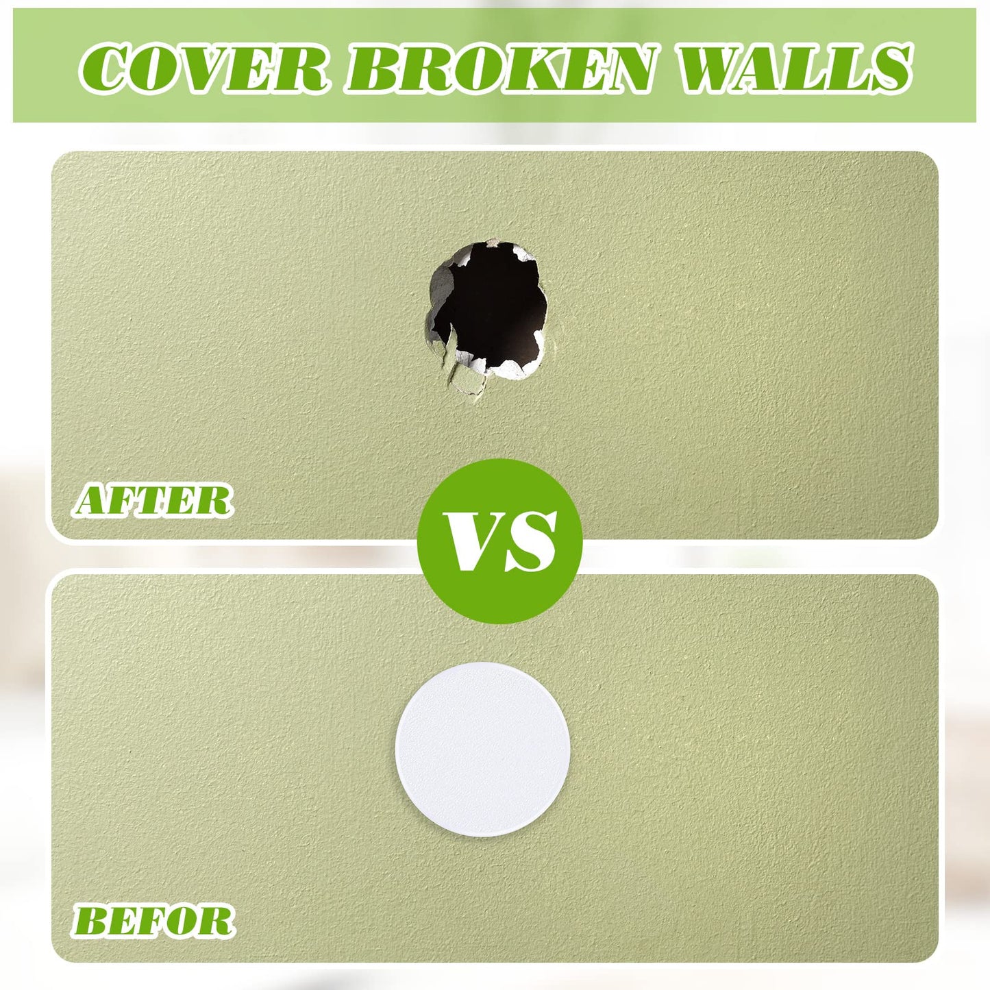 BBTO 48 Pcs Door Stoppers Wall Protector 5 Inch Door Knobs Protector Round Wall Hole Cover Plastic Wall Self Adhesive Protector Avoiding Broken