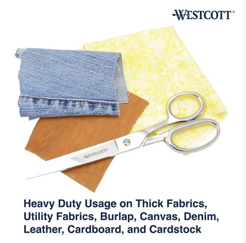 Westcott 9in Forged Classic Fabric and Paper Scissors, Heavy Duty, Knife-Edge for Sewing, Tailoring, General Arts and Crafts, Office
