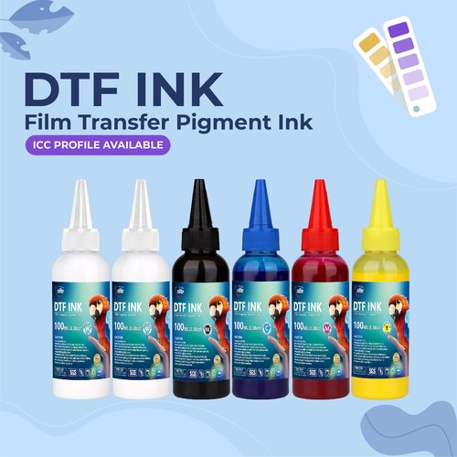 Enlite DTF Ink 100ML Combo Pack, Premium Pigment Ink for PET Film Heat Transfer Printing, Refill for DTF Printer with printhead DX5 DX7 5113 XP600 I3200 4720 TX800, 2W+1B+1C+1M+1Y