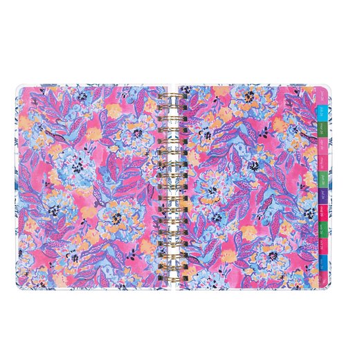 Lilly Pulitzer Large Monthly Planner August 2025 - December 2026, Monthly Agenda & Calendar, Stickers, Pockets, & Spiral Binding (Resort White Barefoot Beachcomber)