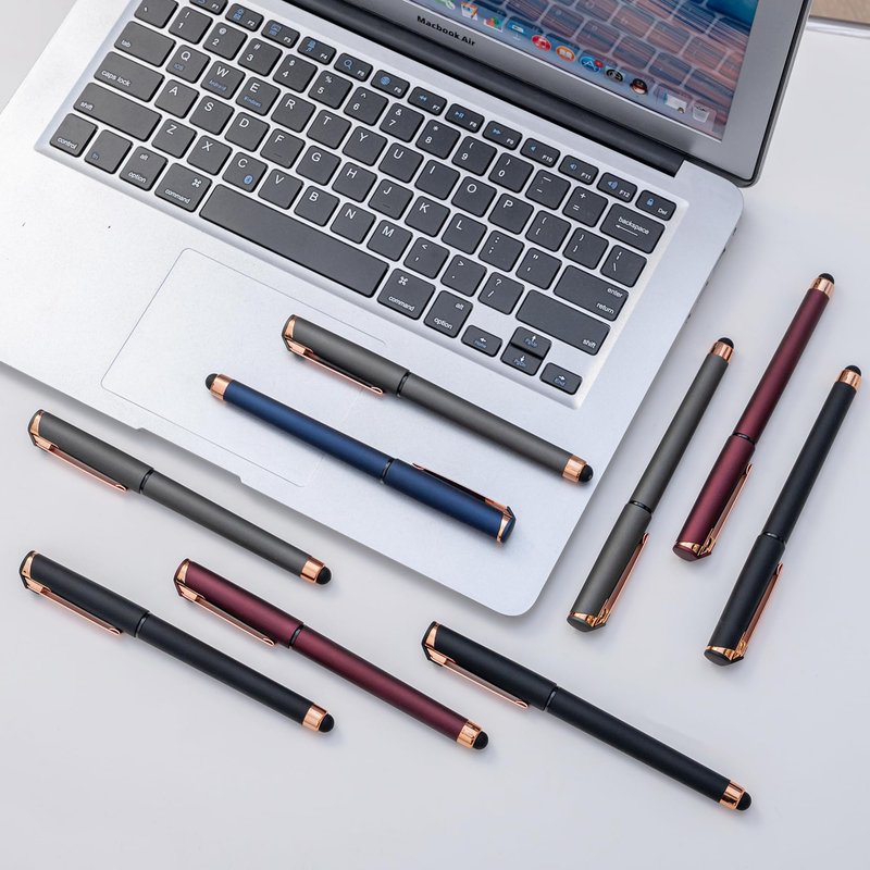 Linbsunne Black Gel Pens 0.7mm Medium Point Pen Office Pens 2-in-1 Stylus Pens for Touch Screens Gel Ink Rollerball Pens for Writing (18 Pack-black)