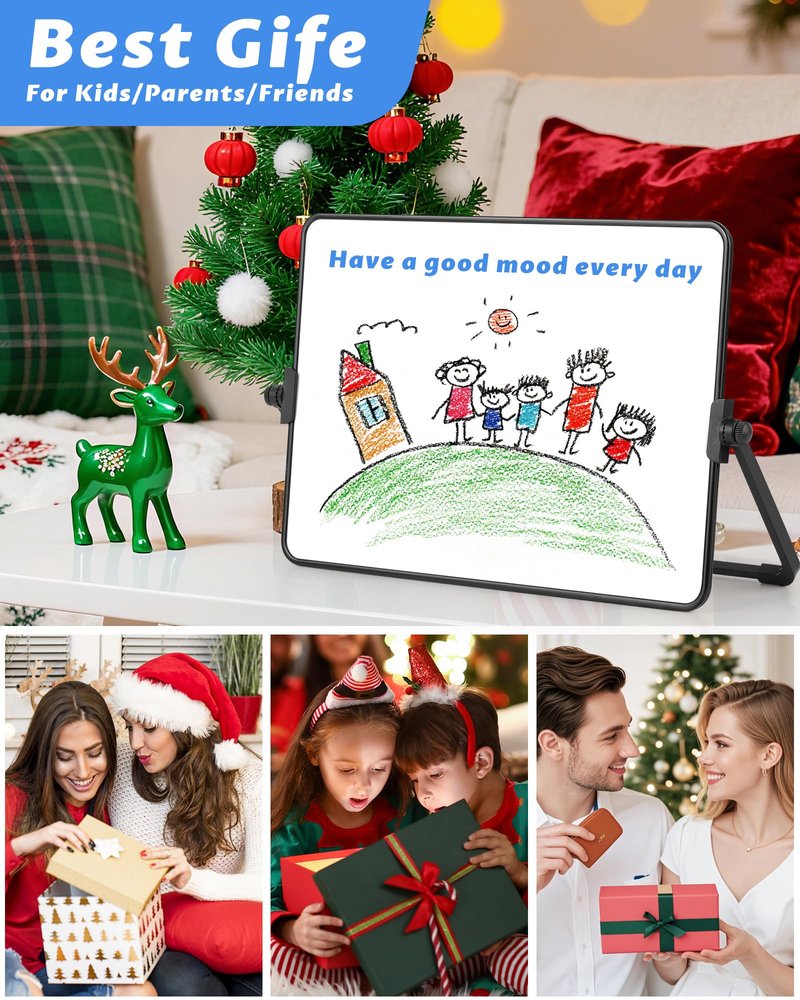 Dry Erase Whiteboard for Students,Small Mini Magnetic Double-Sided Desktop White Board with Stand,Portable Small Whiteboard with 3 Markers/3 Magnets/1 Eraser for Drawing, Home, School,8.27" x 11.8"