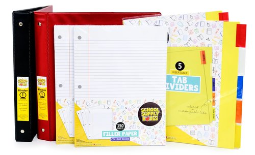 Ultimate High School and College Bundle | 1 Box | School Supply Boxes - Back to School Essentials | Includes Notebooks, Tab Dividers, Pencils, Highlighters, & More