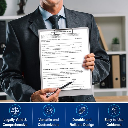 Zastic! 2025 Durable Power of Attorney Forms Kit - Comprehensive Power of Attorney Form for Financial, Legal, and Personal Use – Includes 3 Blank Durable Power of Attorney Forms, Guide, & Envelopes