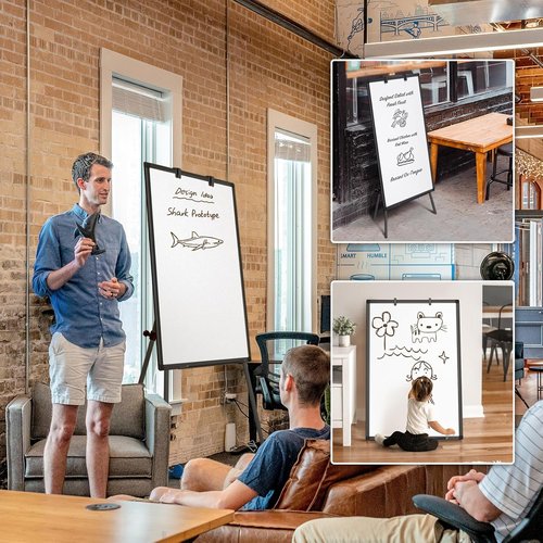 Magnetic Whiteboard Easel by Easel - Portable Dry Erase Flipchart Stand 36 x 24 | Height Adjustable for Office & Classroom