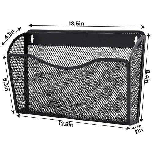 Gawerk 3 Pack Wall File Organizer, Mesh Hanging Metal Vertical Wall Mounted File Holder for Office/Home