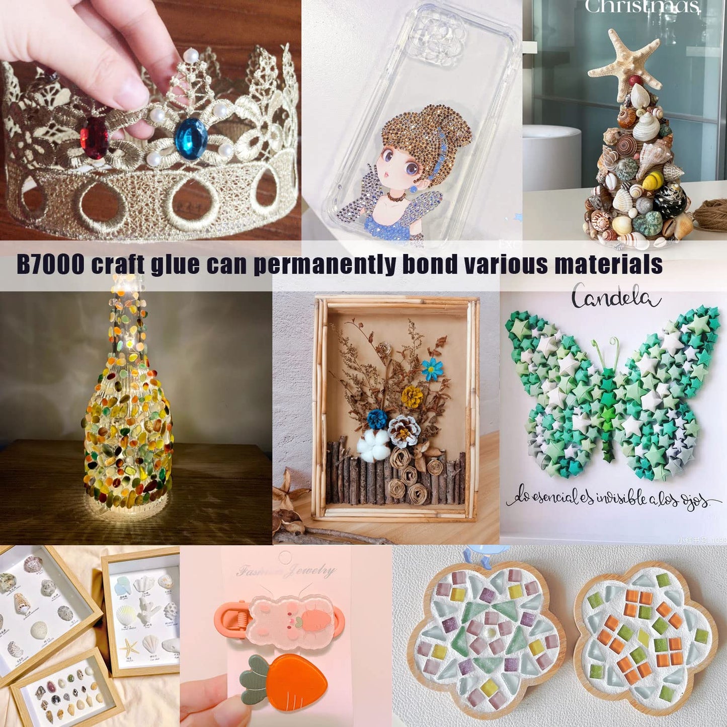 B7000 Rhinestone Glue - Multi-Function Clear Adhesive for Jewelry Repair & Crafts | 110ML (2 Pack)