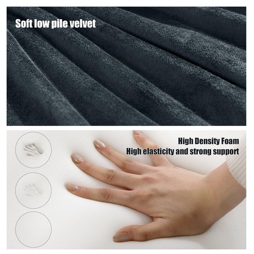 HOMBYS Extra Large Recliner Leg Pillow, Memory Foam Foot Rest Cushion Wave Shape Recliner Footrest Extender, Multi Purpose Back & Lumbar Support Pillow for Recliner, Bed, Sofa Couch,Grey