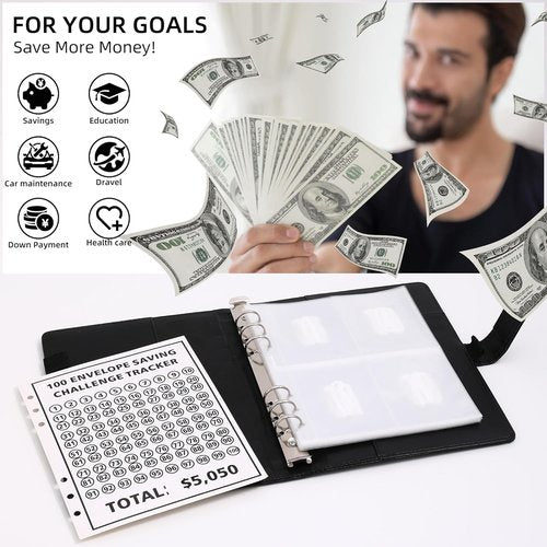 BOBO RABBIT Budget Planner Binder - 100 Envelopes for Money Saving Challenge | Save $5,050