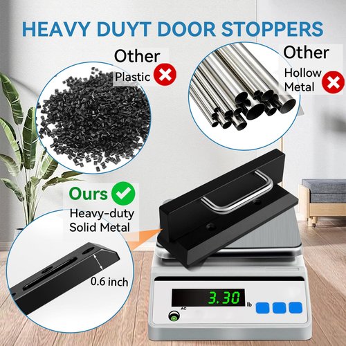 Pinkmiumiu Security Door Lock Barricade- Home Safety Door Brace to Prevent Entry Burglary Home Invasions - Door Stopper for Standard Door, French Doors, and Blemished Doors(Black