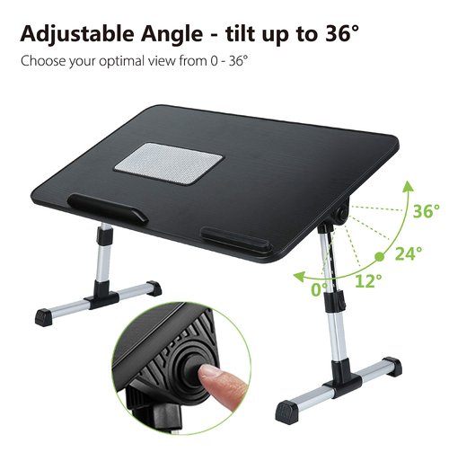 Lap Desk for Laptop, 8AMTECH Ajustable Laptop Table with Cooling Fan Office Desk for Lap-top, Working, Reading, Writing, Drawing and Eating in Bed Sofa Floor Couch