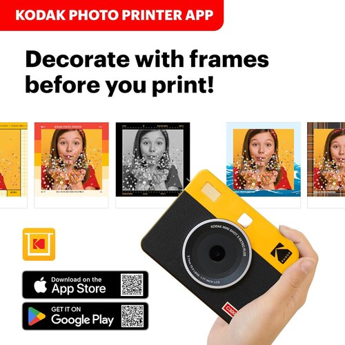 KODAK Mini Shot 3 Retro Instant Digital Camera & Photo Printer - 2-in-1 Portable, Bluetooth, Yellow