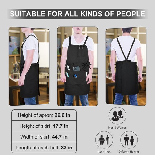 MyLifeUNIT Tape and Drape, Adjustable Painting Apron with 10 Pockets for Arts, Craft, Home Decor