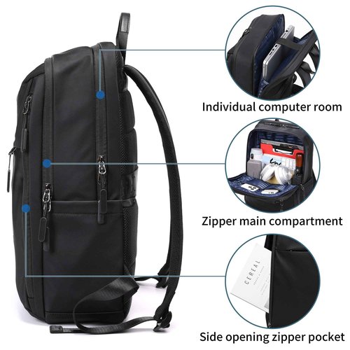 Colins Keirs Men's Travel Backpack with Laptop Compartment, Waterproof Carry-On Backpack for Business, Work & Weekend Trips