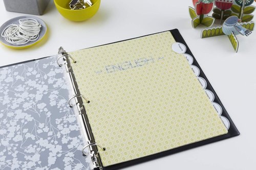 Avery Insertable Style Edge Plastic Dividers - 8-Tab Set with Assorted White Frosted Designs