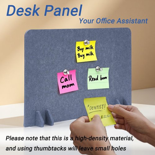 Vandebiao Desk Divider Privacy Panel (2 Pack) 24" x 16" - Portable Desk Partition & Dividers for Office, Home Study & School Exams - Focus Enhancing Privacy Shield - Gray