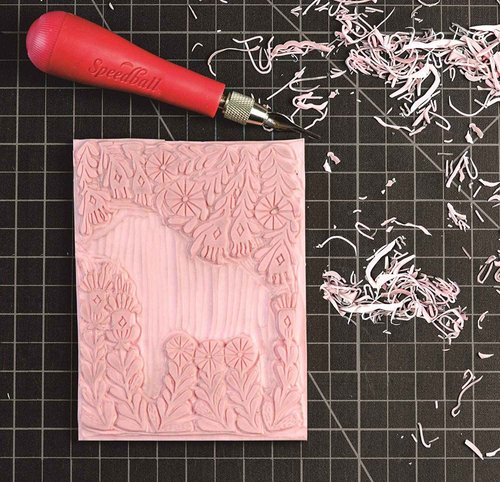 Speedball Speedy-Carve Block Printing Carving Block, Rectangle, Pink, 3 x 4 Inches (20-Pack)