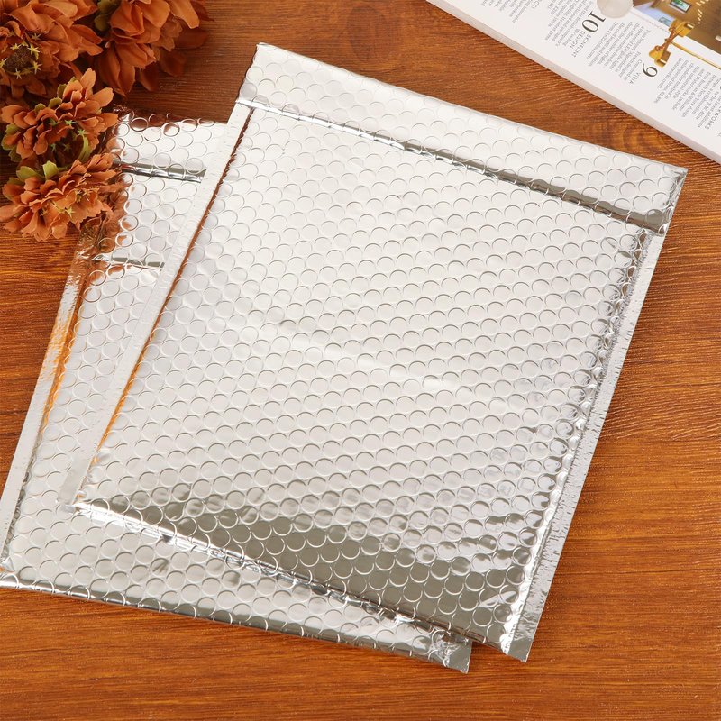 MUXHEL 25Pcs Thermal Bubble Mailer 9.5" x 11", Waterproof Metallic Foil Mailing Envelopes, Self-adhesive Insulated Shipping Bags for Perishable food, Cosmetics, Pharmaceuticals