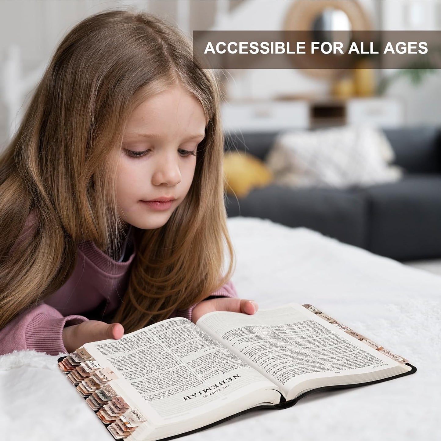 Skiennix Laminated Bible Tabs - Large Print Boho Theme for Easy Navigation & Quick Reference