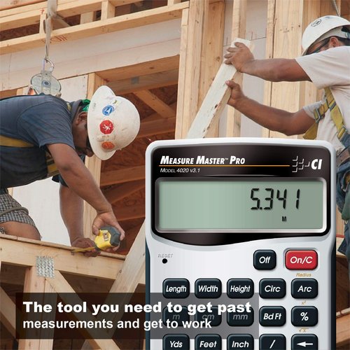 Calculated Industries 4020 Measure Master Pro Feet-Inch-Fraction and Metric Construction Math Calculator, Silver