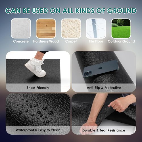 Large Exercise Mat - Extra Durable High-Density Workout Mats for Home Gym | Non-Slip, Shoe-Friendly, 8' x 6'
