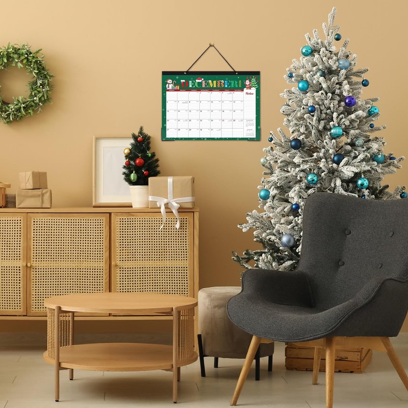 Desk Calendar 2026-2027 - Calendar 2026-2027 from July 2026 to December 2027, 12" x 17", 18 Monthly Desk Calendar with Protector Corner- Holiday Design