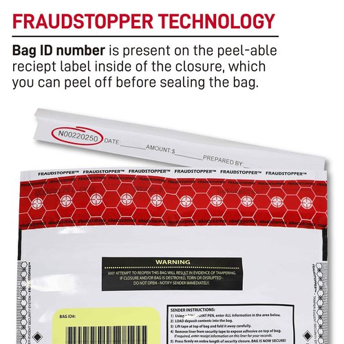Nadex Tamper Evident Cash and Coin Bank Deposit Bags for Fraud Prevention, 12 x 16, Opaque, 100 Pack