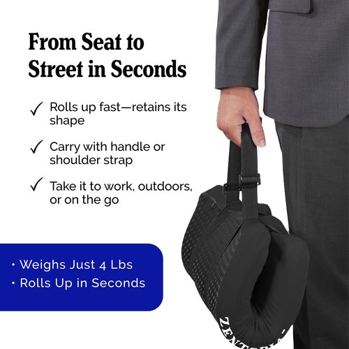 ZENTOPIA Gel and Memory Foam Seat Cushion – Office – Ergonomic Cushion Pad for Tailbone Pain - Desk Chair Car Seat Cushion Driving - Sciatica & Back Pain Relief (Black)