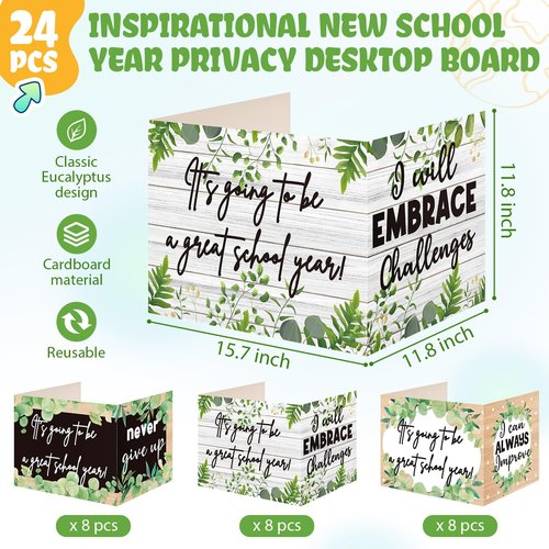 AmazingSpark 24 Pcs Privacy Folders for Students Desk Dividers Testing Dividers for Classroom Standard Privacy Cardboard Board First Day of School Gift Back to School Supplies for Reduces Distraction