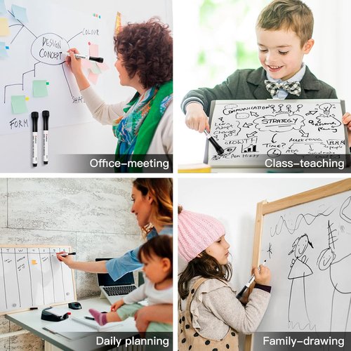 Comix Magnetic Dry Erase Markers - Fine Tip Black Markers | 144 Total in 4 Sets for School & Office