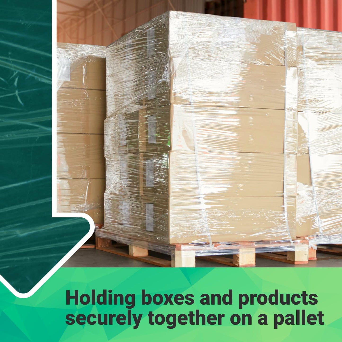 IDL Packaging 20" x 1000' Hand Stretch Wrap Roll of 80 Gauge with Extended Cardboard Handles (1 Roll) - Extra Sticky Clear Plastic Wrap Film - Pallet Wrap Stretch Film for Packing, Shipping & Moving
