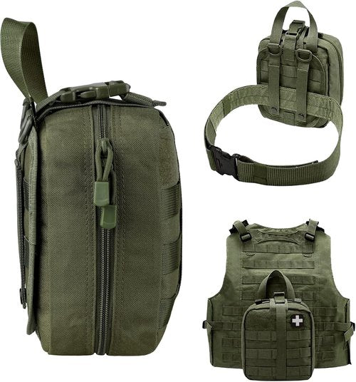 LIVANS 1000D Tactical First Aid Bag - Empty EMT Pouch with Rip-Away Design for Emergency Medical Use