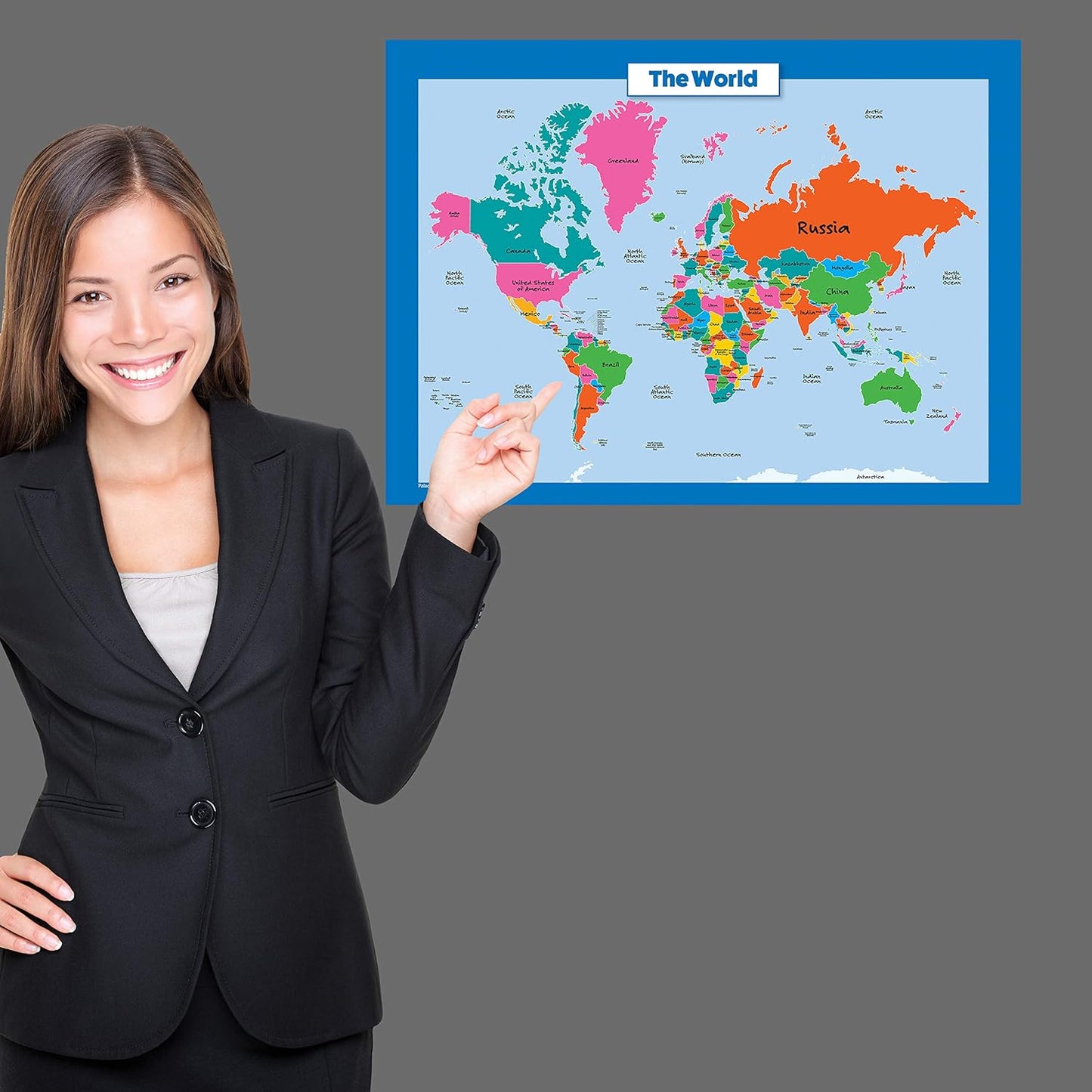 World Map & USA Map for Kids - Laminated 2 Poster Set | Educational Wall Charts (18 x 24)