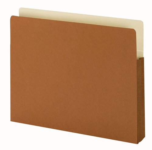 Smead File Pocket, Straight-Cut Tab, 1-3/4" Expansion, Letter Size, Redrope, 25 per Box (73254)