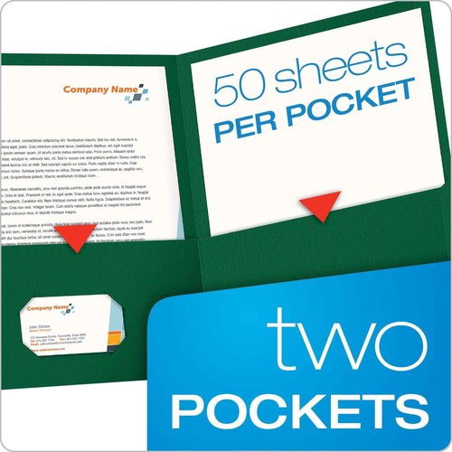 Oxford Twin-Pocket Folders, Textured Paper, Letter Size, Hunter Green, Holds 100 Sheets, Box of 25 (57556EE) (Pack of 2)