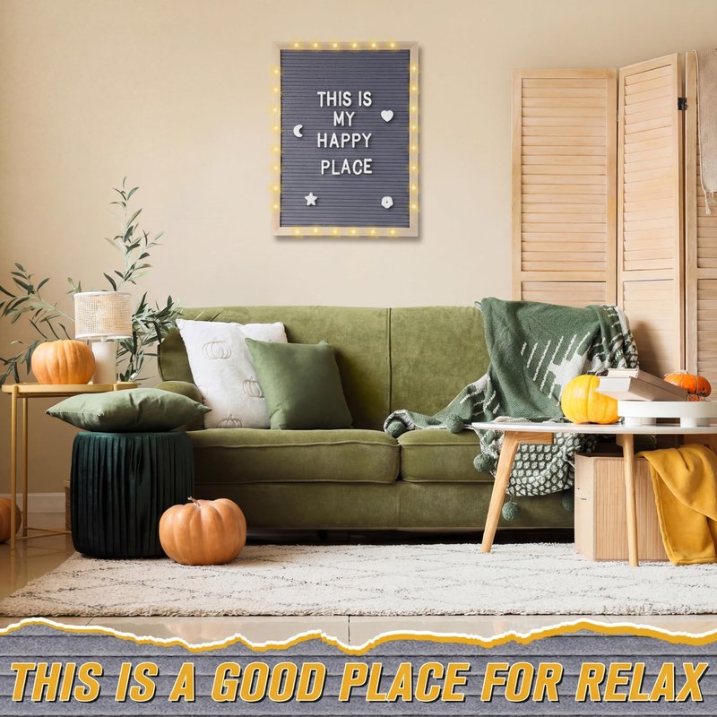 wearage 12 x 16 Inch Changeable Felt Letter Board with LED Lights, Message Custom Felt Letter Board with Wooden Stand and 300 Letters for Pregnancy Announcement Classroom Decor Poster (Grey)