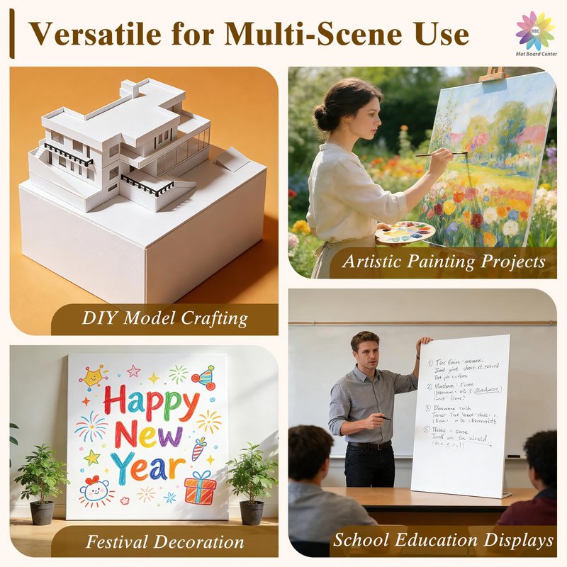 Mat Board Center, 12 Pack 12x12 White Foam Boards, Acid Free Foam Core Board, 1/8 inch Thick