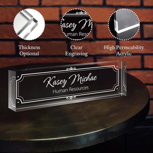 Gowelly Engraved Desk Name Plates - Personalized Office Gifts for Employees, Teachers & Managers