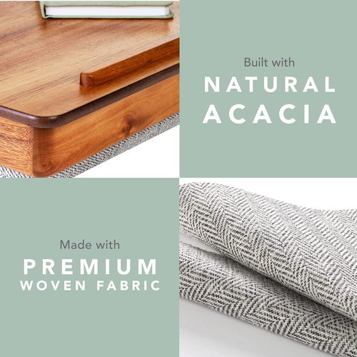 ROSSIE Home Acacia Wood Easel Lap Desk with Storage - Natural - Fits up to 17.3 Inch Laptops - Style No. 76516