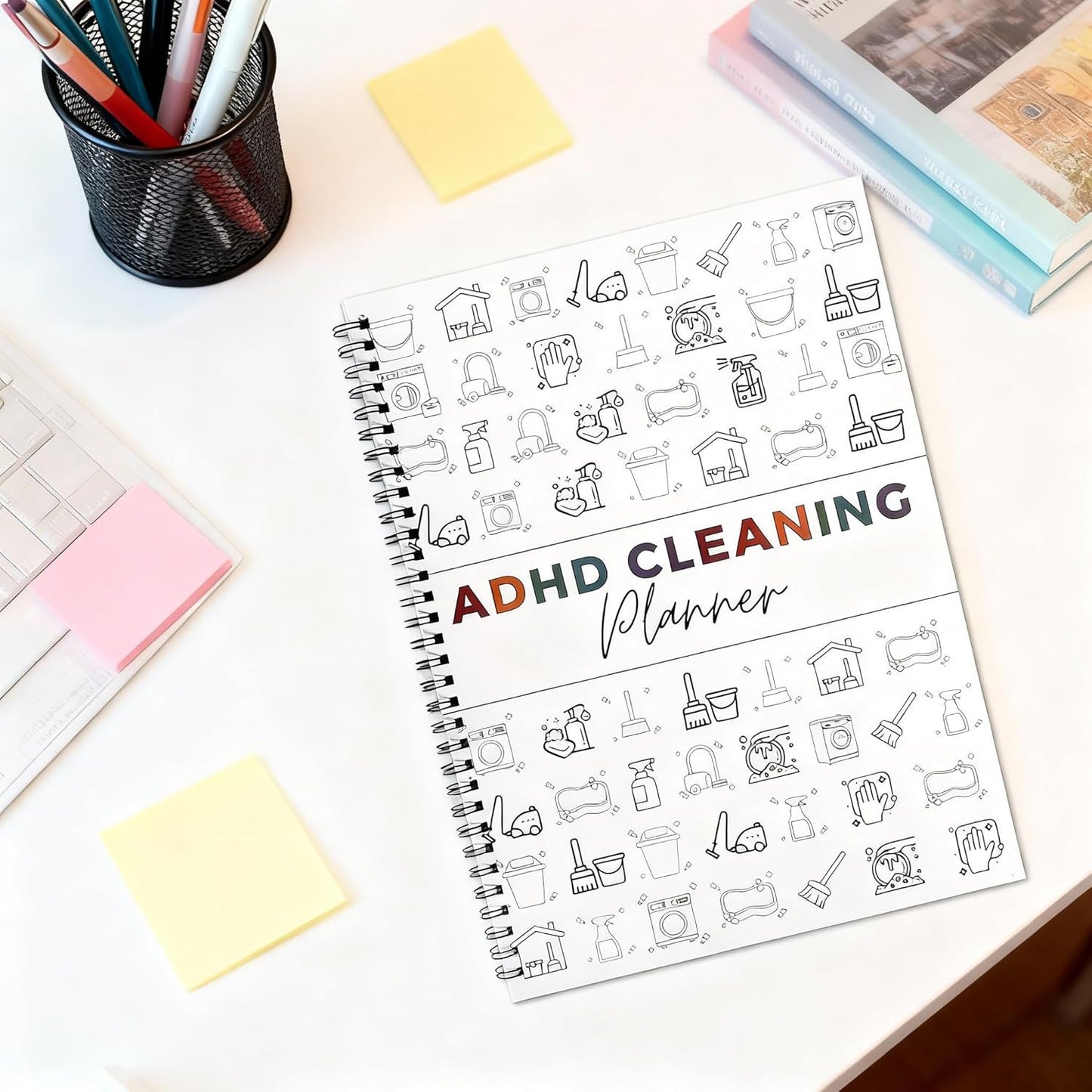 Skiennix Cleaning Planner - Daily & Weekly Household Schedule Organizer | Editable Chore Chart Notebook