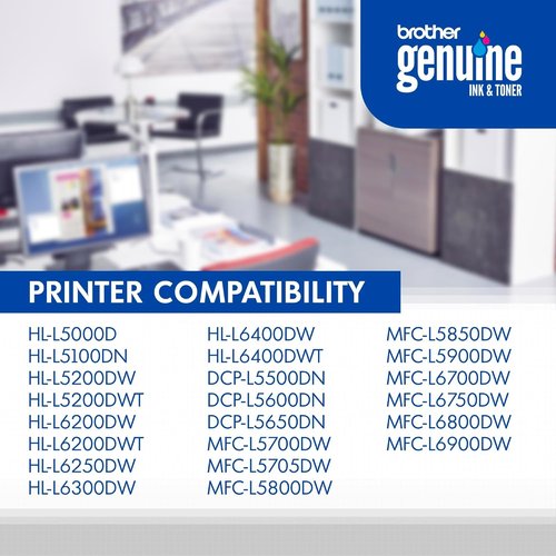 Brother Genuine Toner Cartridge TN820 - High-Yield Black Toner for Up to 3,000 Pages