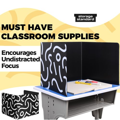 22-Pack Desk Dividers for Students - Durable & Waterproof Plastic Study Carrel Divider, Classroom Folders Teacher Supplies, Easy-to-Clean Plastic Privacy Shield Folder Boards for Student Desks