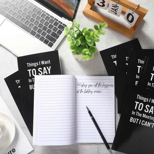 Harloon 20 Pcs Funny Christmas Office Notebook Bulk Things I Want to Say Lined Paper Notebook Sarcastic Gag Gifts Funny Office Gift for Employee Coworker Team Leader Manager