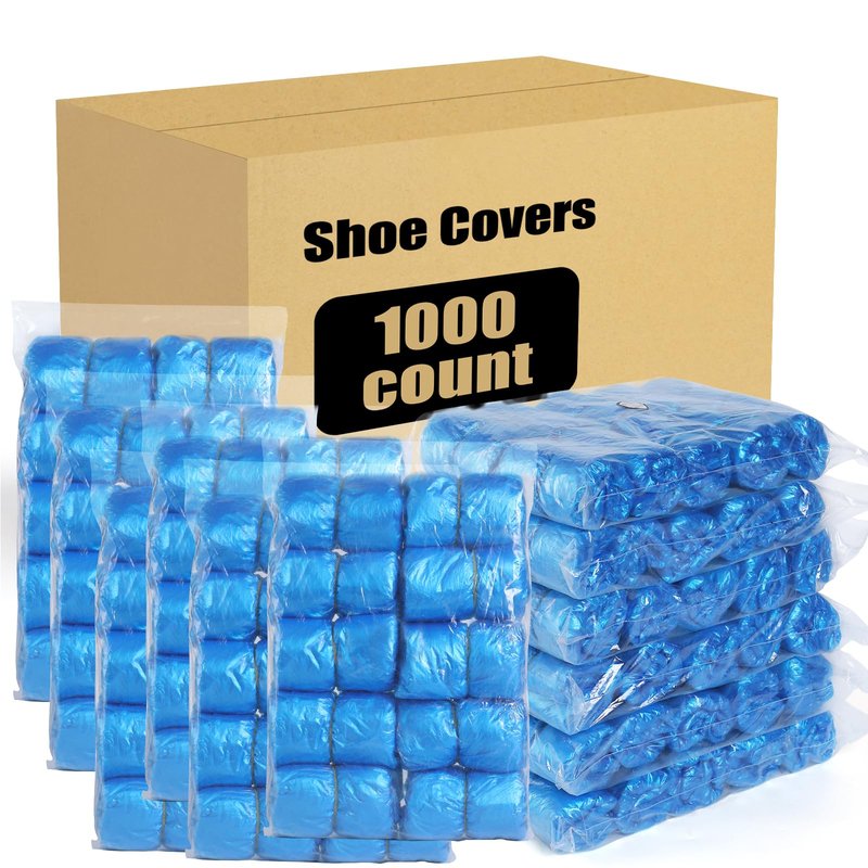 LYSHIYI 1000 Pcs Shoe Covers Disposable, Non-Slip, Reliable Shoe Covers for Indoors, 15.7'' Adjustable Size Great Value Boot Covers for Home, Hospitals, and Businesses