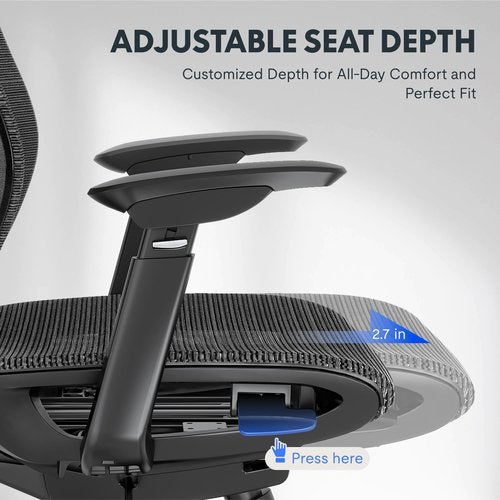FLEXISPOT Upgraded OC6 Big and Tall Office Chair Heavy Duty,4D Armrest Mesh Ergonomic Home Office Chair with High Back,Lumbar Support,Tilt Function,and 360°Swivel Wheels(Black)