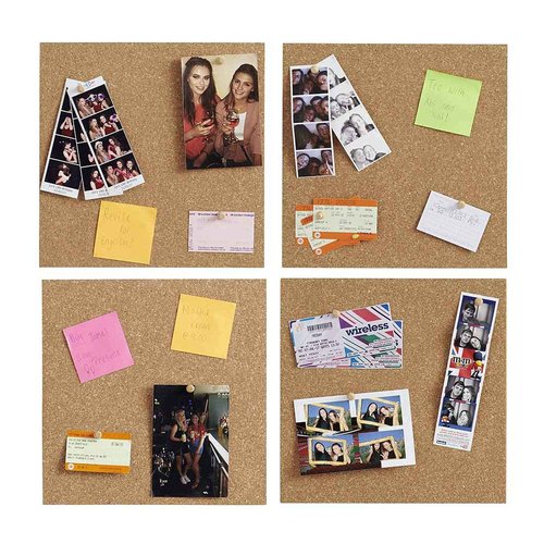 SUNGIFT Cork Board 12"x12" - 1/2" Thick Square Bulletin Boards Cork Tiles with 150 Push Pins Mini Wall, 15 Pack Self-Adhesive Corkboards for Wall