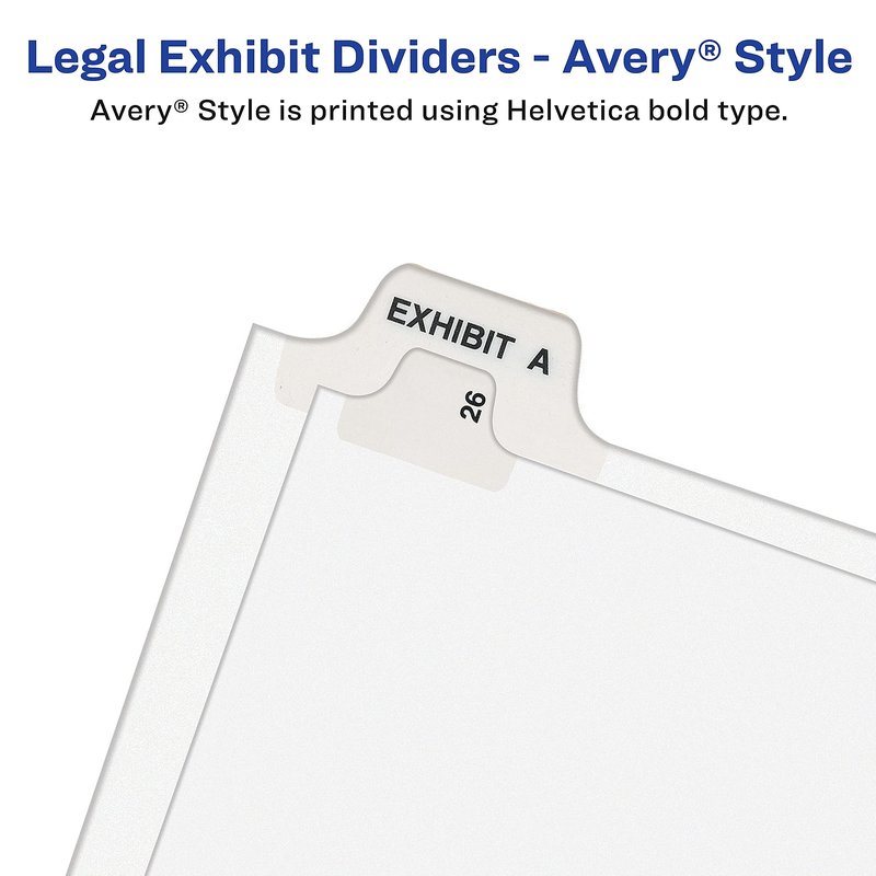 Avery Legal Dividers, Standard Collated Sets, Letter Size, Side Tabs, 51-75 (01332)