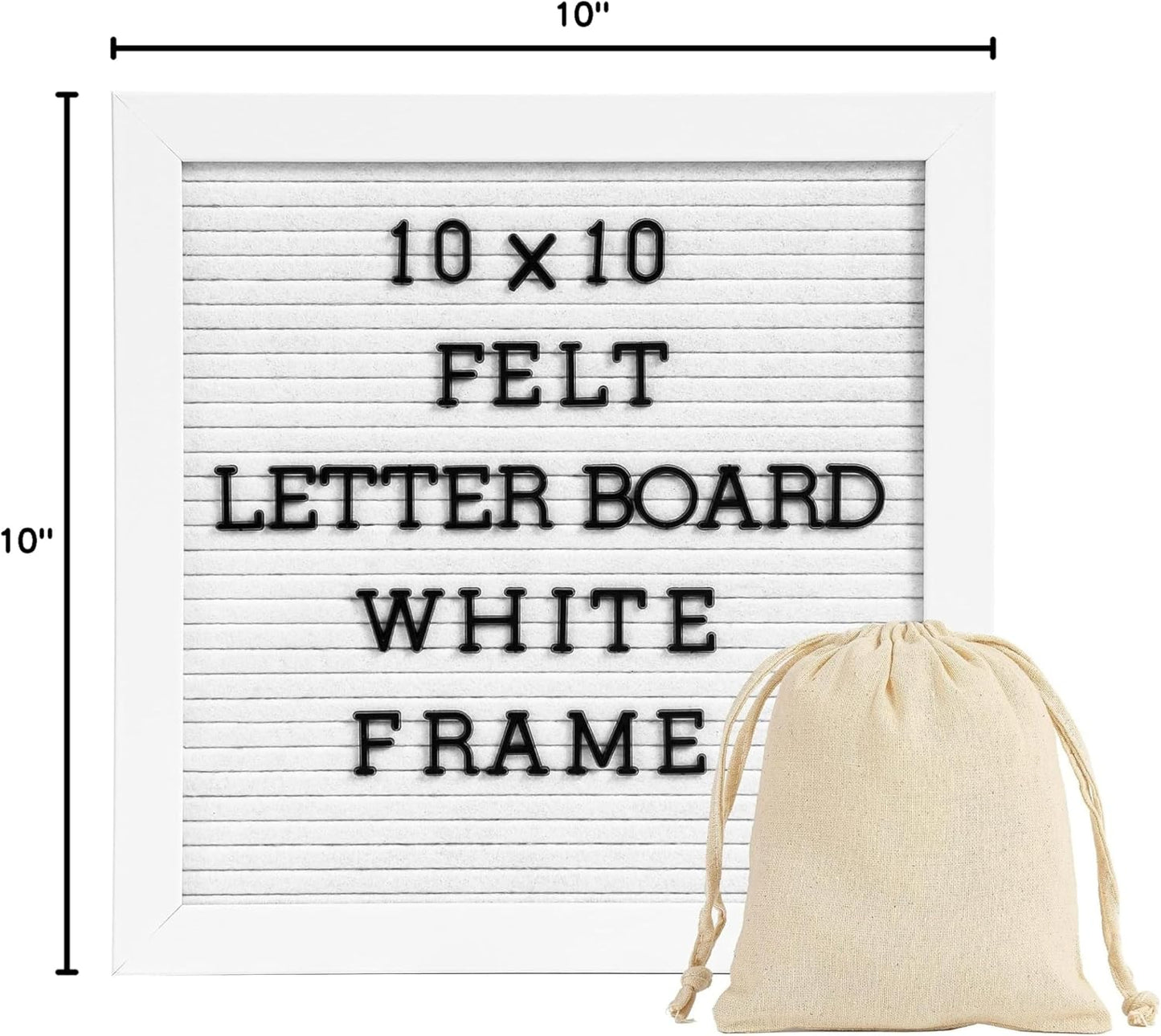 Skiennix Letter Board Sign - 10x10 White Frame Felt Board for Baby Announcements with Typewriter Letters & Stand