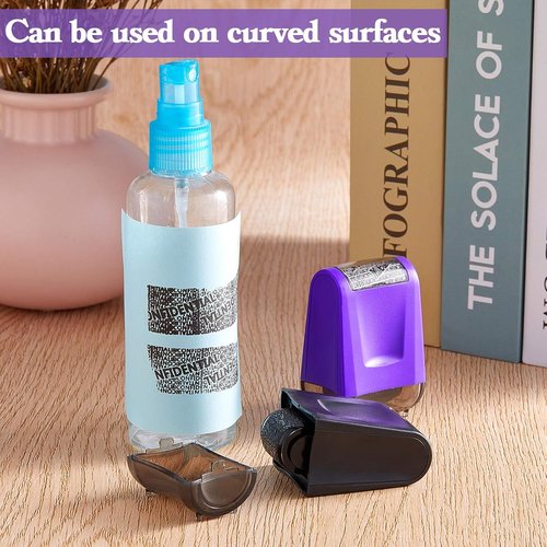 Outus Identity Theft Prevention Roller Stamp - Confidential Privacy Guard for Mail | 2 Pcs Set (Black & Purple)